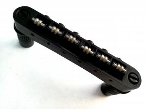 BLACK TUNE-O-MATIC ROLLER BRIDGE & POSTS FOR LES PAUL GUITAR